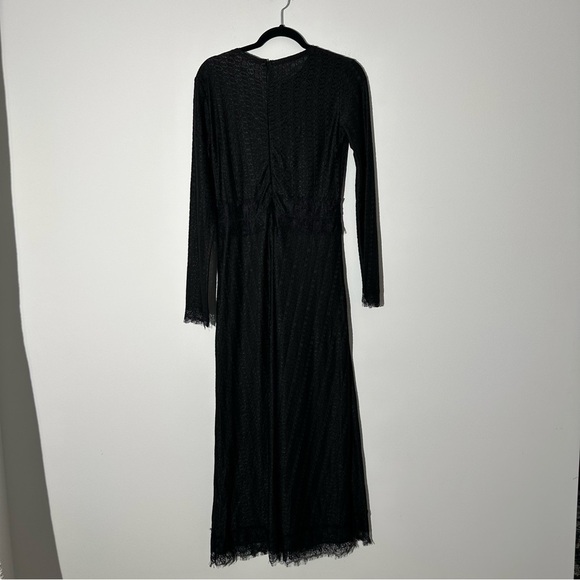 Zara black lace long dress with long sleeves sizeM - Picture 2 of 3
